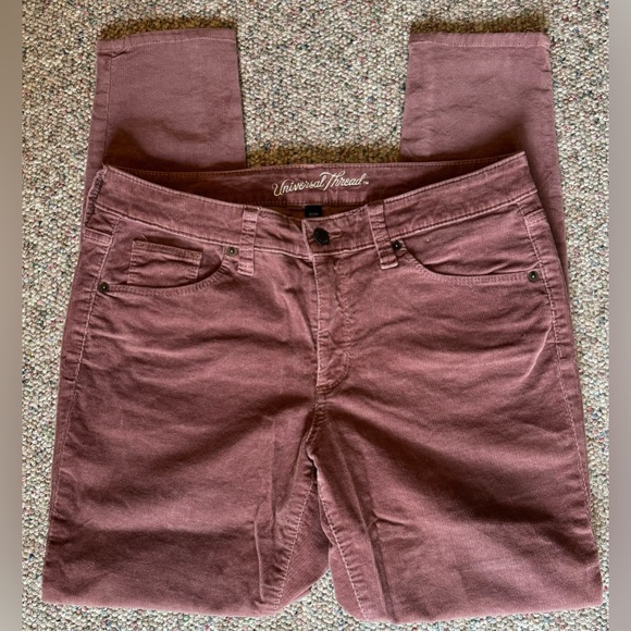Universal Thread Dusty Mauve Corduroy Mid Rise Skinny Pants Stretch Size 8/29R - Picture 3 of 6